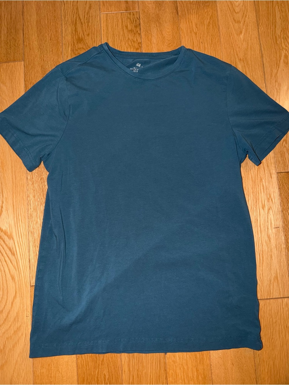 H&M Men's Crew Neck T-Shirt - Teal Blue